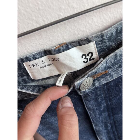 Rag & Bone Miramar Pants Terry Denim Print High Rise Wide Leg Women Size 32 - Picture 4 of 9